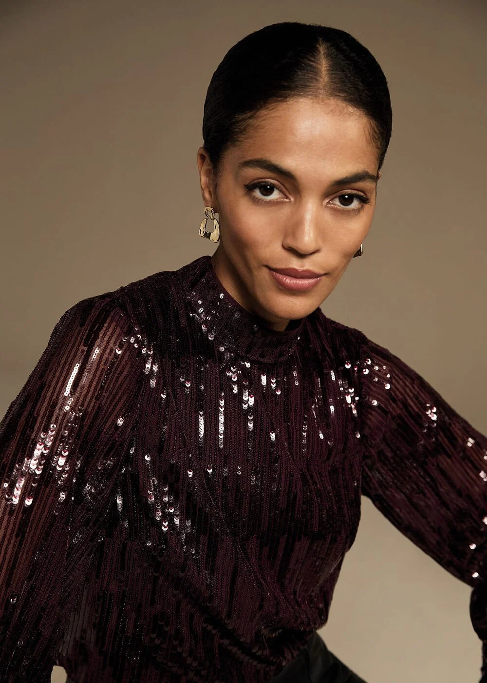 Hannah High Neck Sequin Top | Phase Eight UK | | Phase Eight