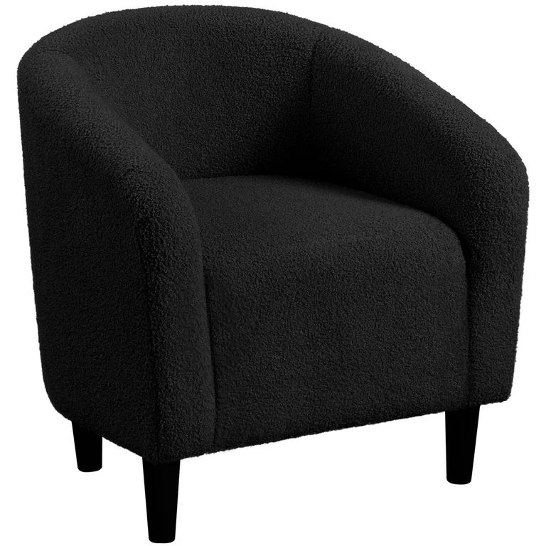 Easyfashion Upholstered Barrel Accent Chair, Black | Walmart (US)