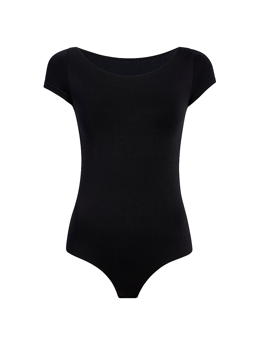 Women's Prima Ballet Boatneck Bodysuit - Black | Saks Fifth Avenue