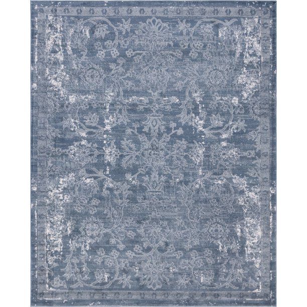 Rugs.com Oregon Collection Rug – 8' x 10' Blue Low-Pile Rug Perfect For Living Rooms, Large Din... | Walmart (US)