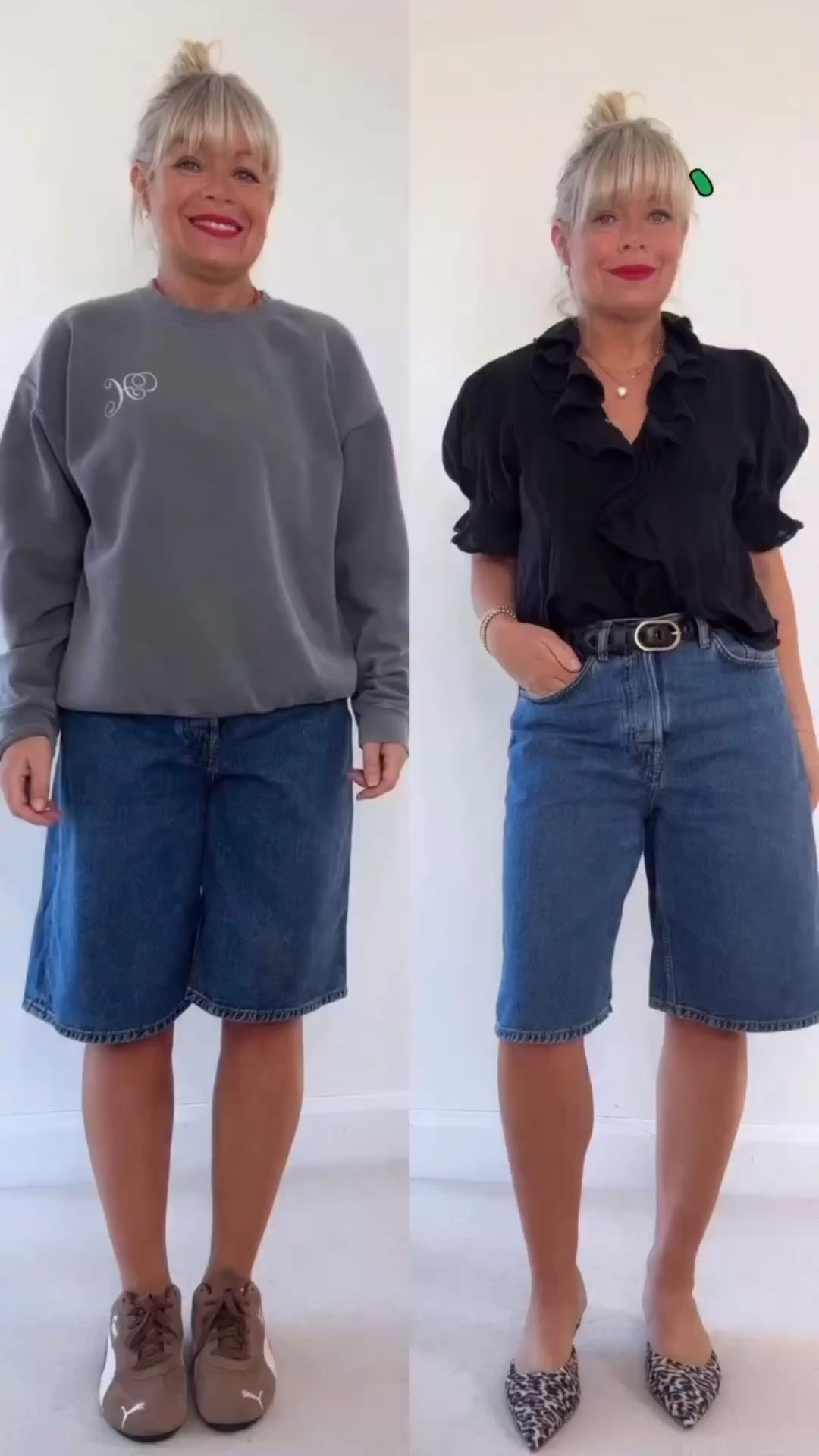 The way I like to style long denim shorts

#LTKstyletip
