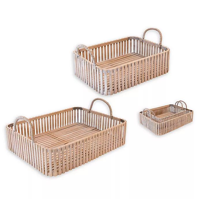 Reed Bamboo Serving Trays (Set of 2) | Bed Bath & Beyond | Bed Bath & Beyond