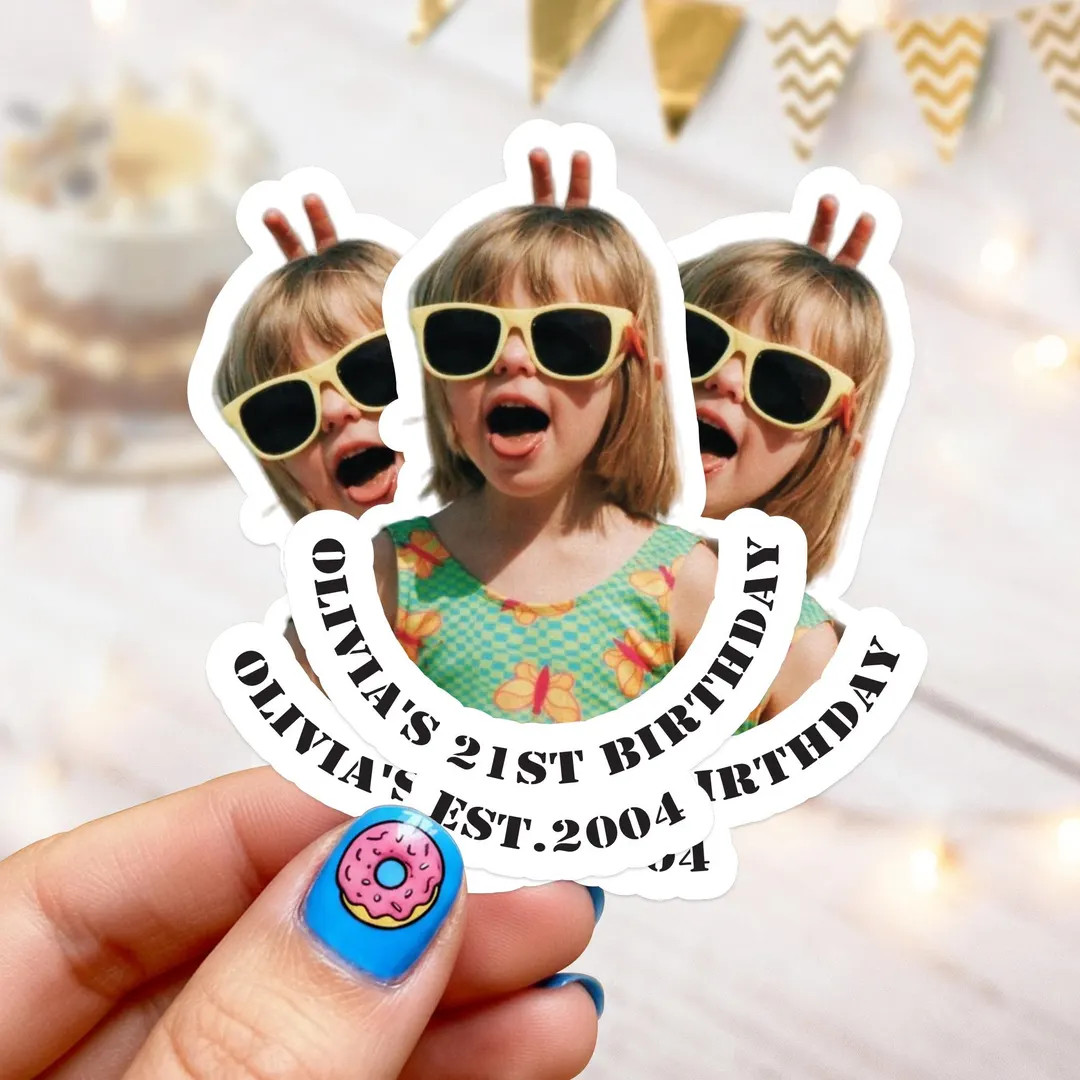 Custom Face Stickers,Personalized Stickers, 21st Birthday Stickers, Waterproof Vinyl Stickers,Cus... | Etsy (US)