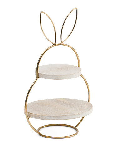 2 Tiered Gold Tone Bunny Server | Global Home | Marshalls | Marshalls