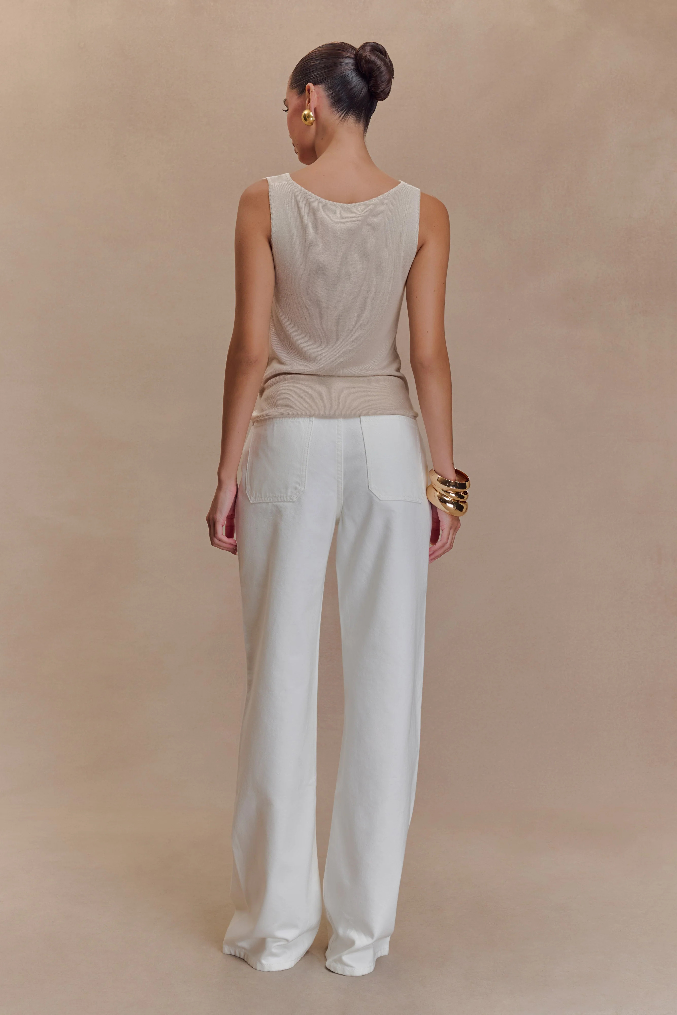 Caitlin Mid Rise Denim Jeans - White | Meshki (APAC)