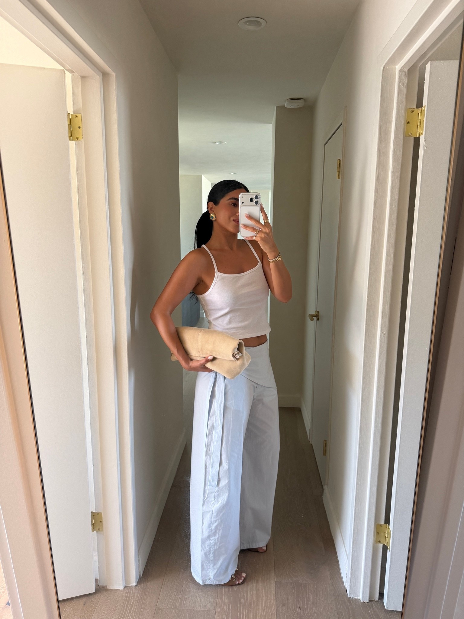 The pants!! 

Wearing a medium 
Tank small 
Size up in heels 1/2-1 size

#LTKootd #LTKSaleAlert