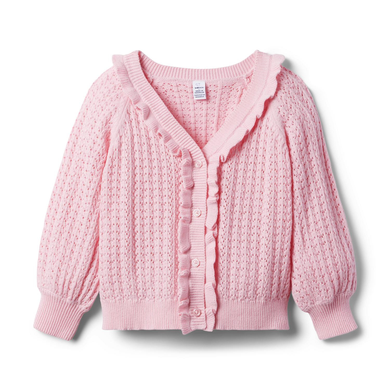 Pointelle Ruffle Cardigan | Janie and Jack