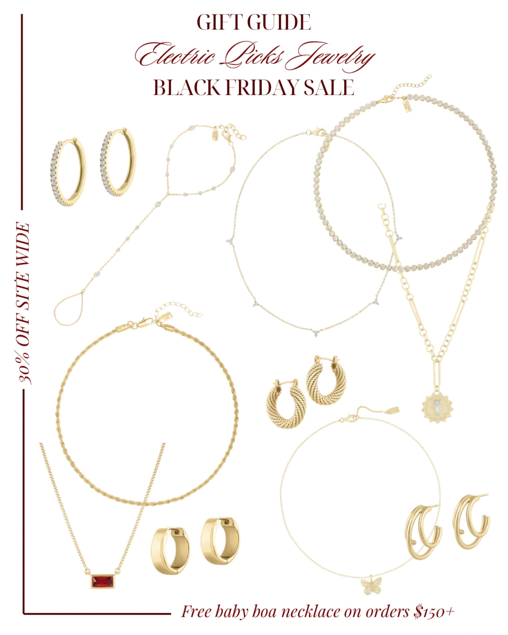 The Electric Picks Black Friday sale is happening now! 30% off & a free baby bow necklace with orders $150+ (it’s a great piece for layering or adding on charms) ✨ 

Black Friday sale, Jewlerly, on sale, cyber week, gift guide, holiday

#LTKSaleAlert #LTKCyberWeek #LTKGiftGuide