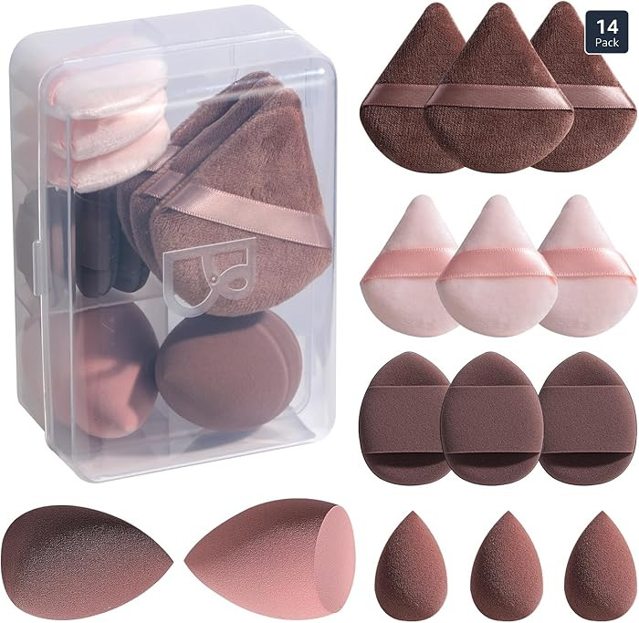 Makeup Sponge Set BS-MALLTriangle Puff 14 Pcs for Liquid, Cream, and Powder, Multi-colored Makeup... | Amazon (US)