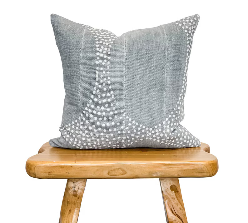 Farmhouse Pillow Blue Grey African Pillow Grey Mudcloth | Etsy | Etsy (US)