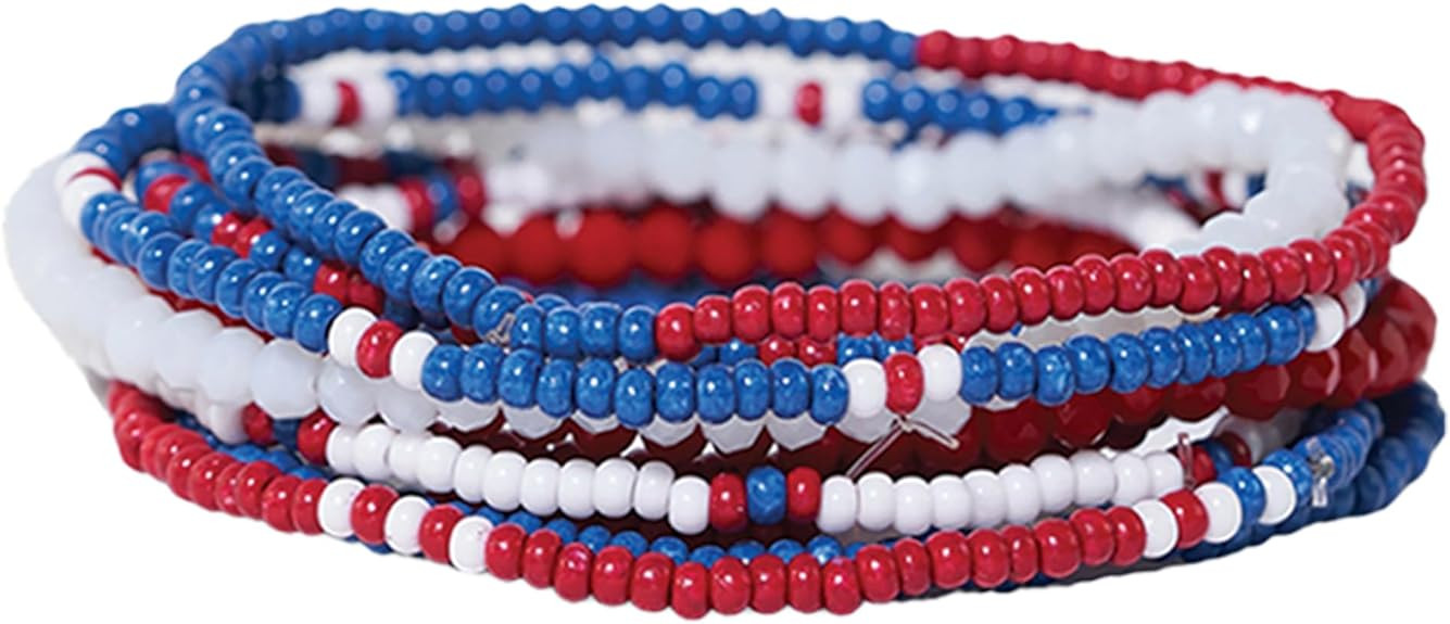INK + ALLOY Game Day Bracelet Stacks, Beaded Bracelets for Football Gameday Outfits, Handmade Jew... | Amazon (US)