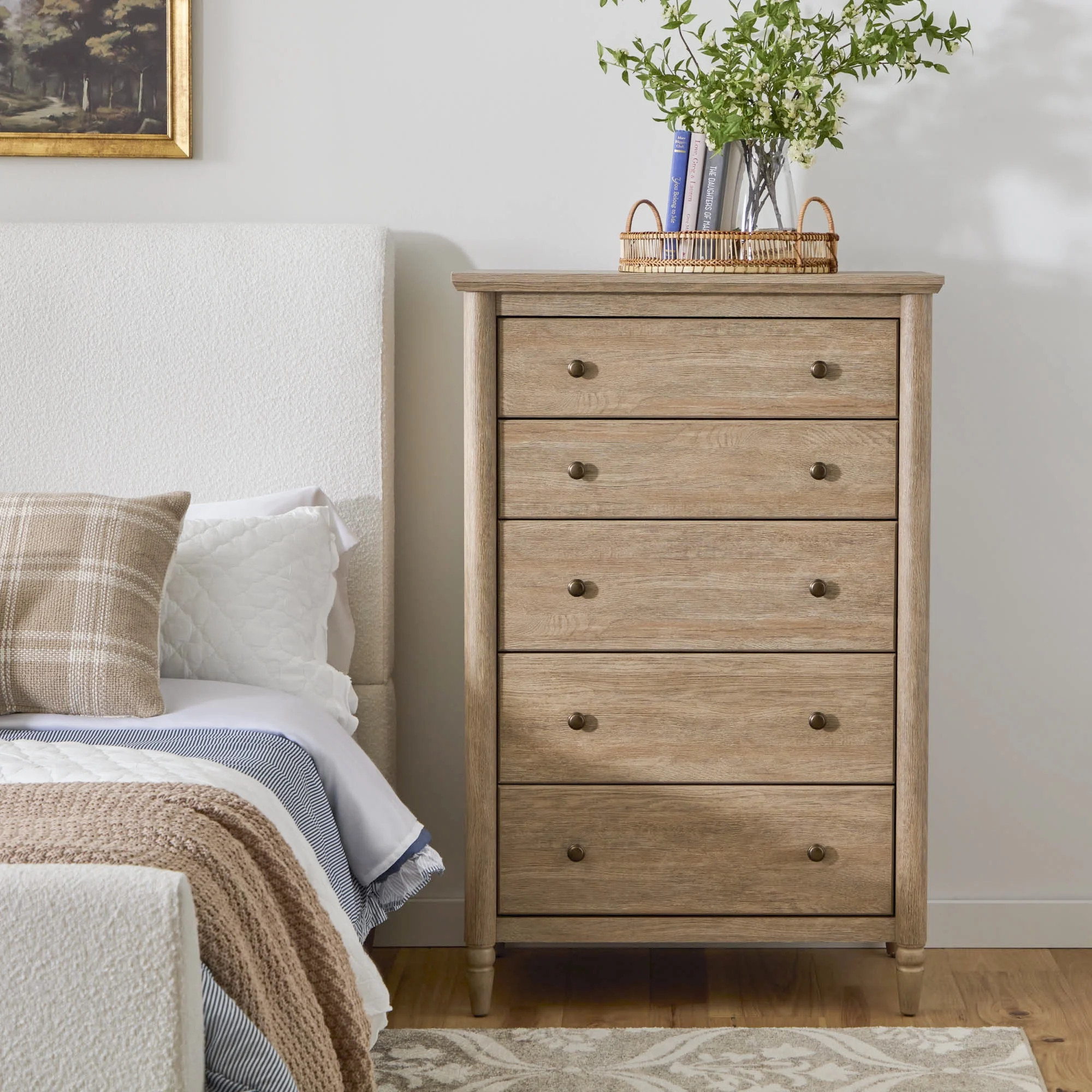 My Texas House Monroe 5-Drawer Dresser, Brushed Oak Finish - Walmart.com | Walmart (US)