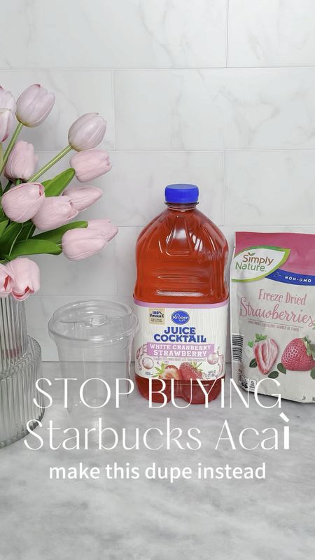 Save Money Alert! 🚨 Stop splurging on those pricey strawberry açai lemonades! Did you know you could whip up the same delicious drink at home for a fraction of the cost? 🍓🥤 By investing in some simple ingredients and a reusable cup, you could be saving up to $3.37 per serving! Let's drink smart and save big!

DIY | Savings | Dupe | Starbucks Dupe 

#LTKhome #LTKfamily #LTKVideo