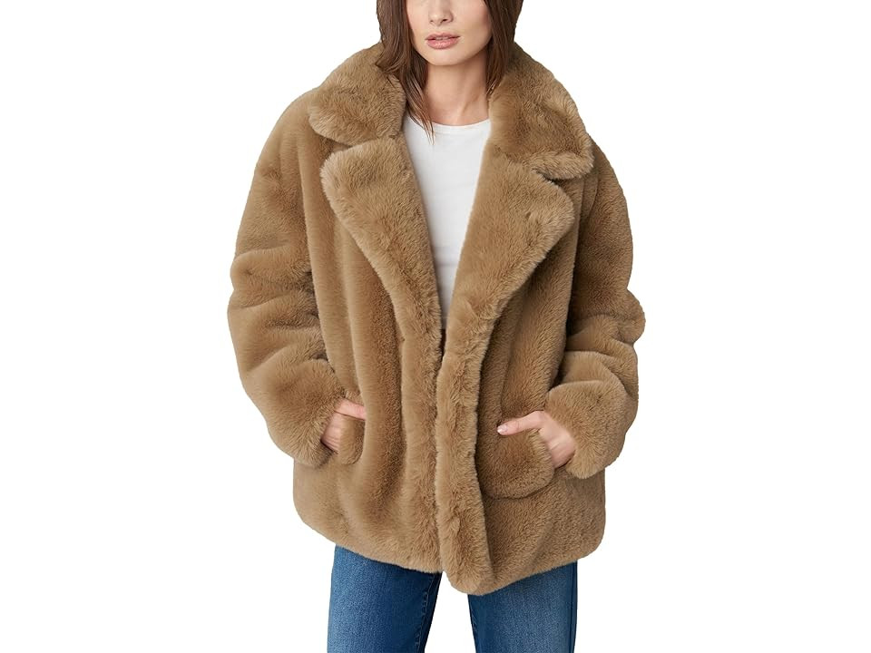 Blank NYC Faux Fur Jacket Women's Coat Iced Frappe : LG, Polyester/Faux Fur/Spandex | Zappos