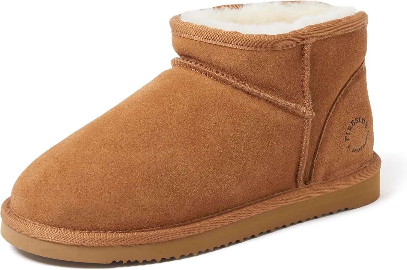 Fireside by Dearfoams Women's Riverland Shearling Fur Lined Mini Ankle Boot | Amazon (US)