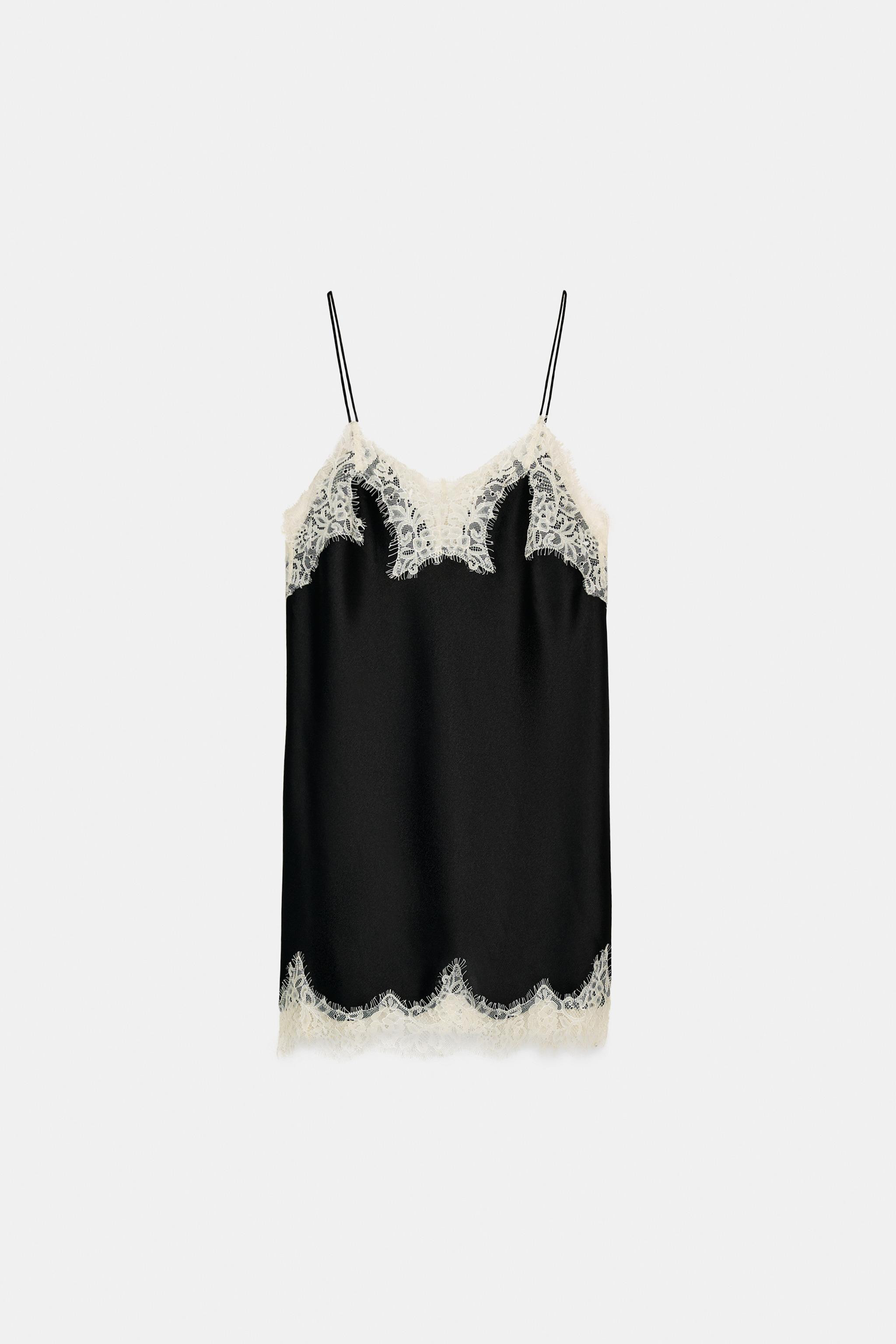 CONTRAST LACE SATIN TOP ZW COLLECTION | Zara US