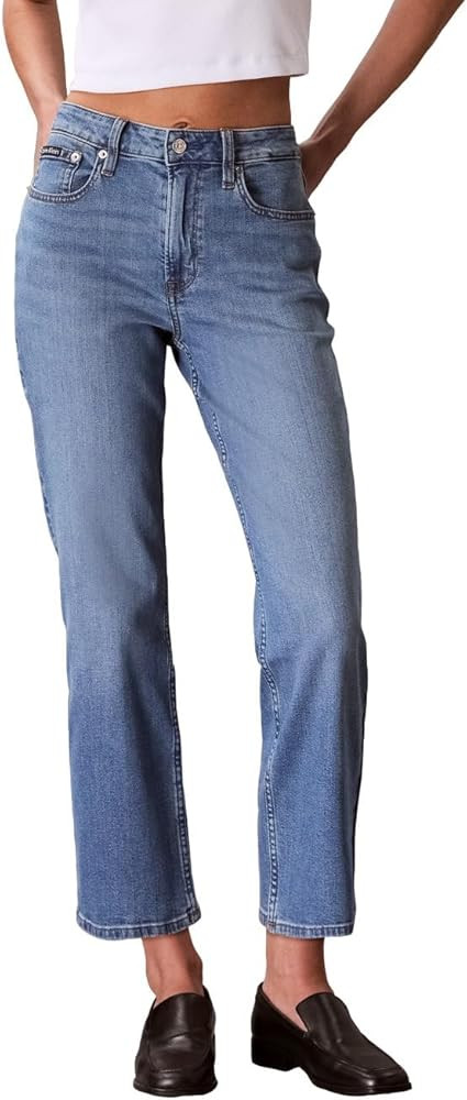 Calvin Klein Women's High Rise Straight Fit Jeans | Amazon (US)