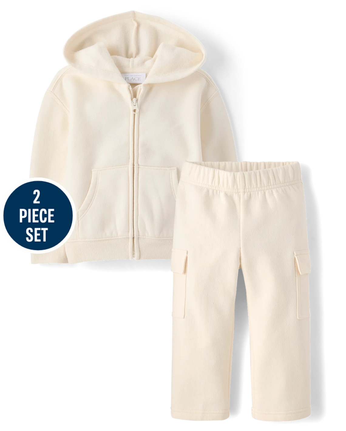 Toddler Girls Garment Dyed Premium Fleece 2-Piece Outfit Set - white | The Children's Place