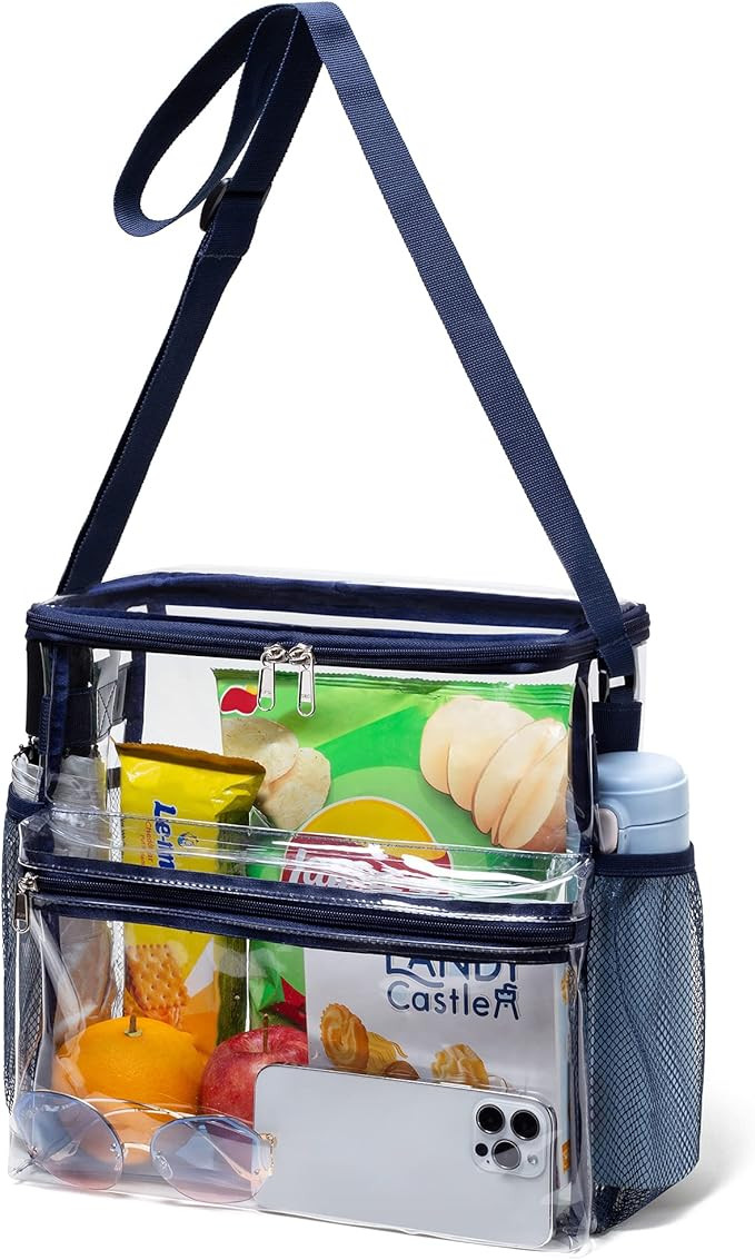 Vorspack Clear Tote Bag - Clear Bag Stadium Approved 12x12x6 Clear Lunch Bag for Sports Events Co... | Amazon (US)