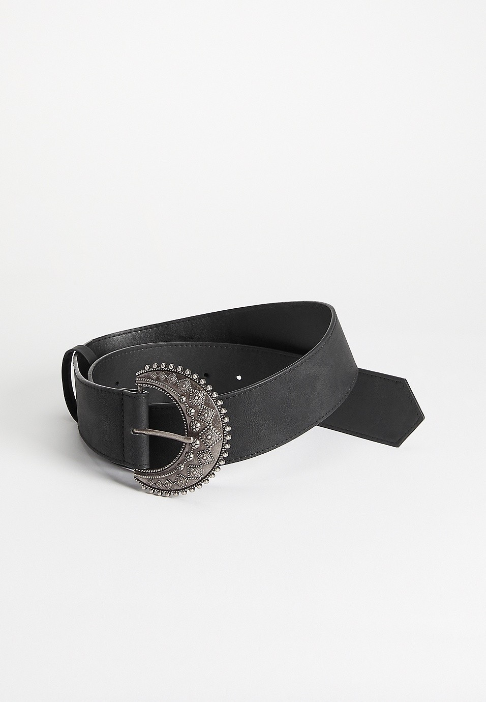 Black Wide Western Belt | Maurices
