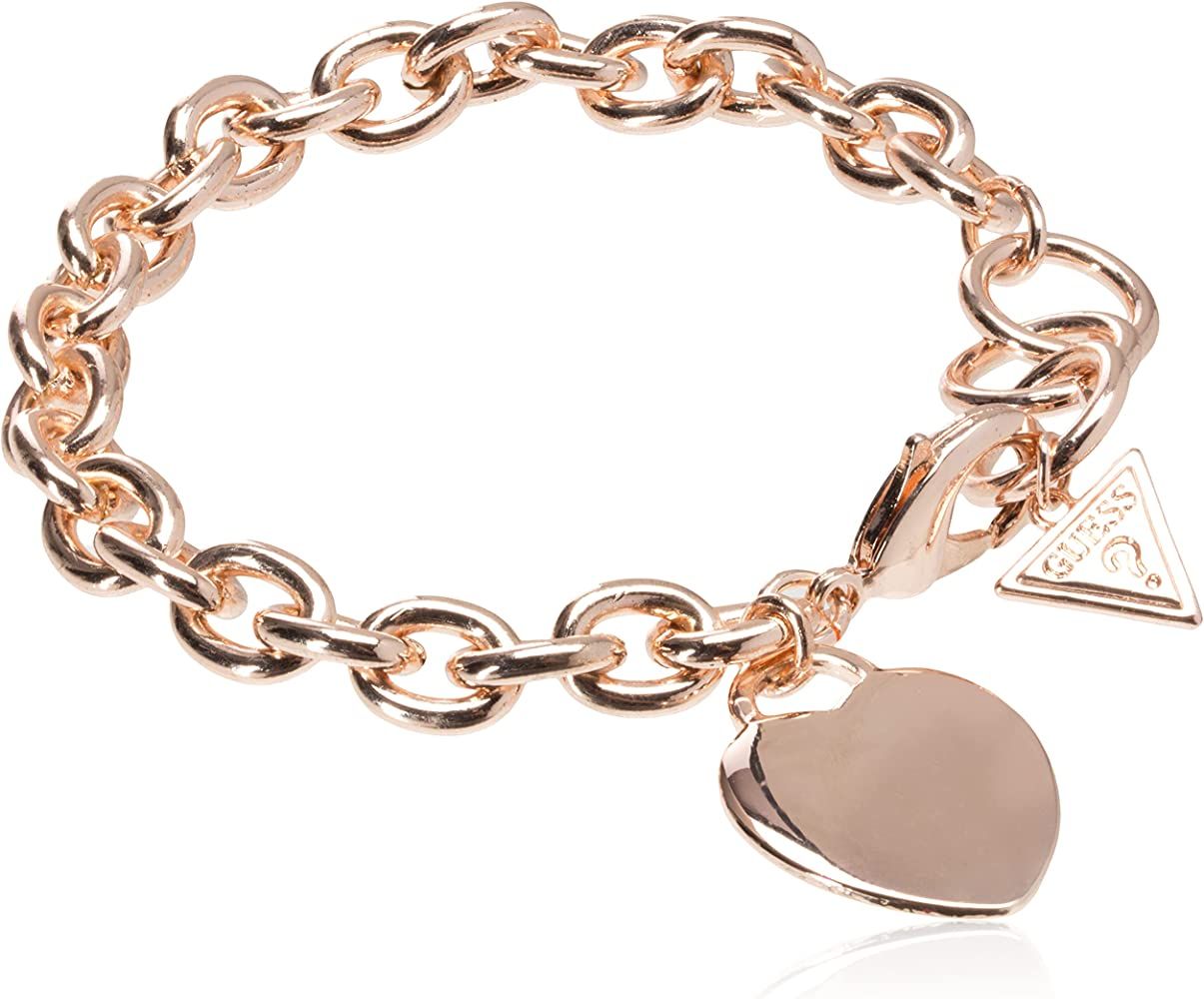 GUESS "Basic" G Logo Heart Link Bracelet | Amazon (US)