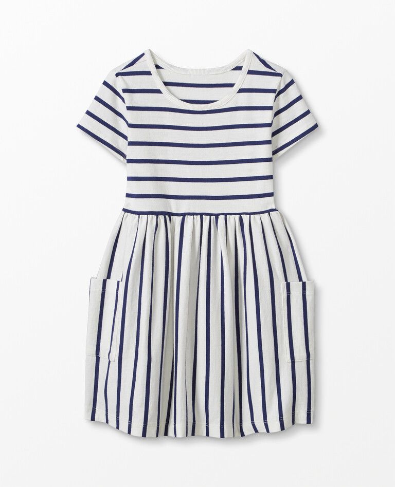 Short Sleeve Stripe Pocket Dress | Hanna Andersson