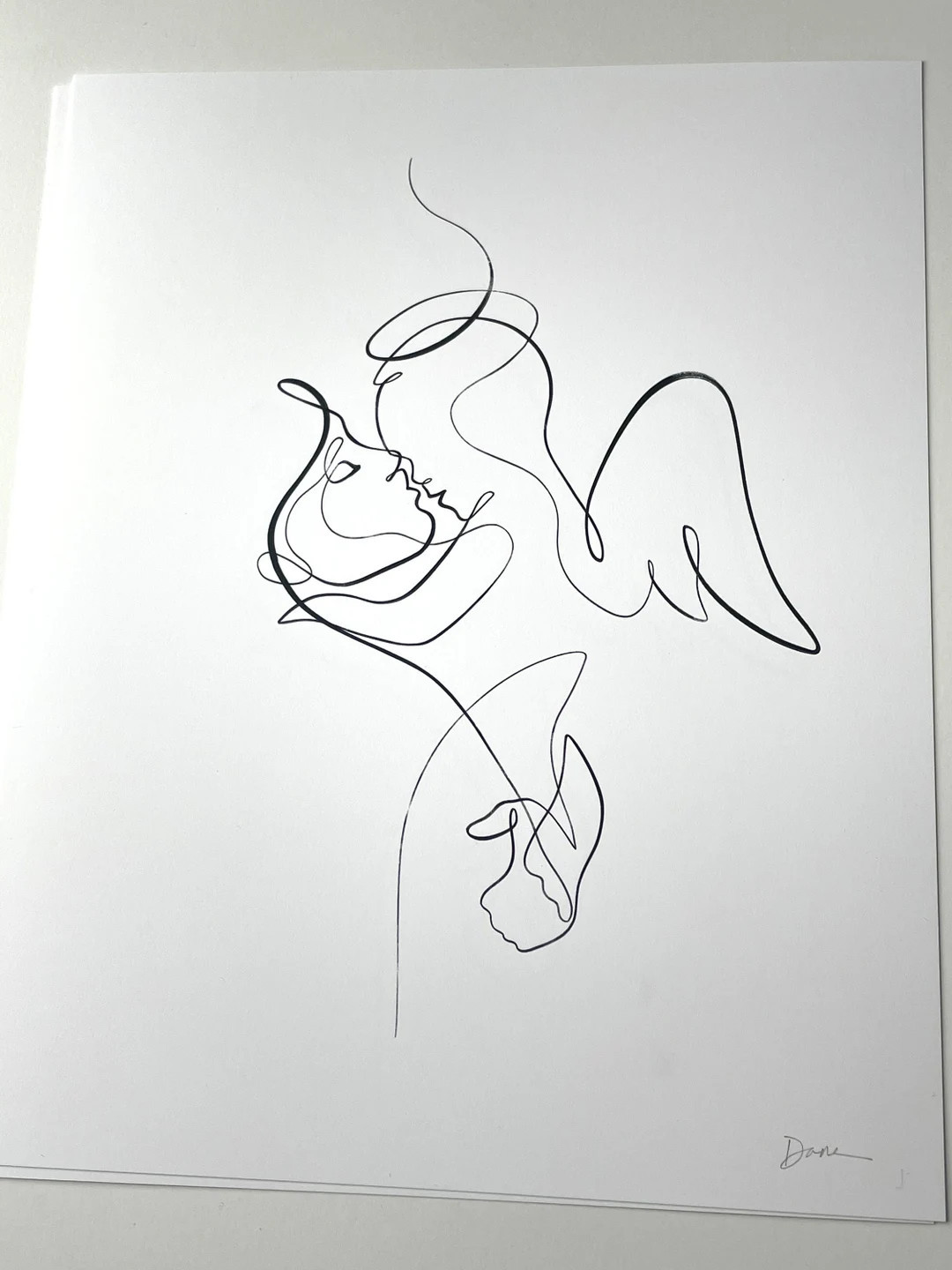 Loss of Baby Son Sympathy Gift, Infant Loss Line Art Print, One Line Drawing, Angel Art, Sorry fo... | Etsy (US)