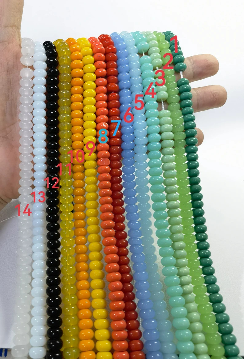 5x8mm Smooth Glass Rondelle Beads ,Dyed Glass Loose Beads ,Glass Spacer Abacus Beads, 80pcs/Str ,... | Etsy (Global)