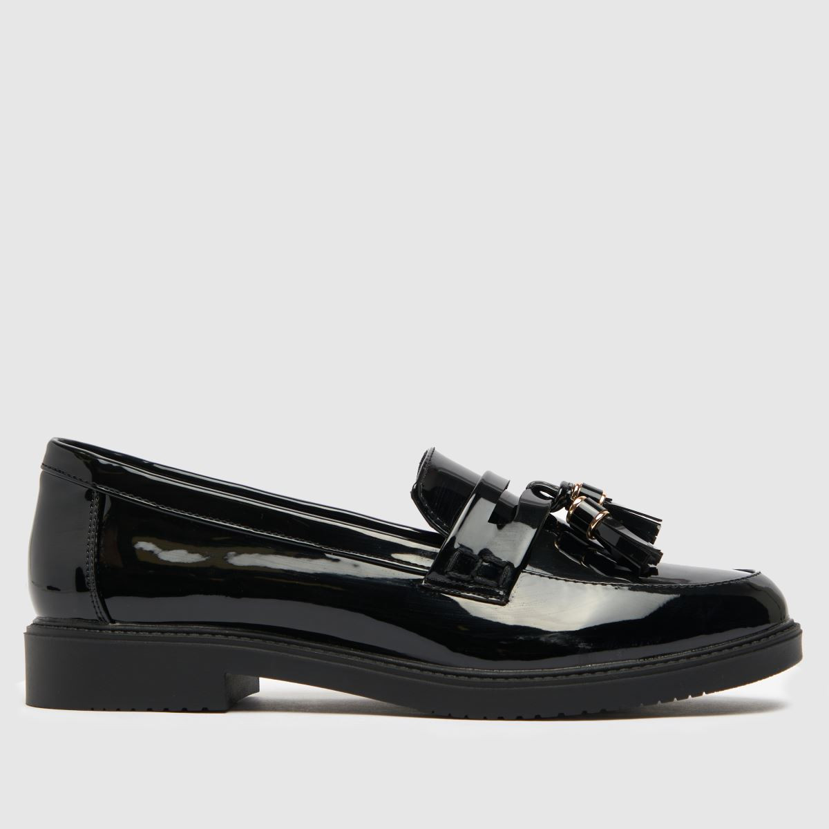 schuh black lane tassel loafer flat shoes | Schuh