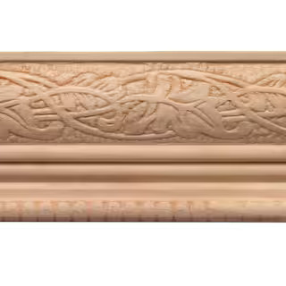1825 1/2 in. x 2-1/4 in. x 96 in. White Hardwood Embossed Ivy/Bead Trim Chair Rail Moulding | The Home Depot