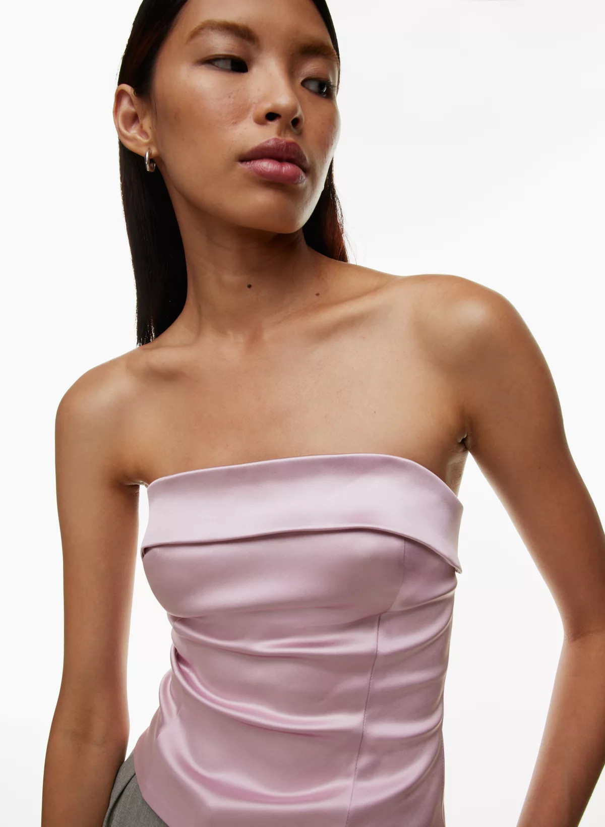 SHIMMER SATIN BUSTIER | Aritzia