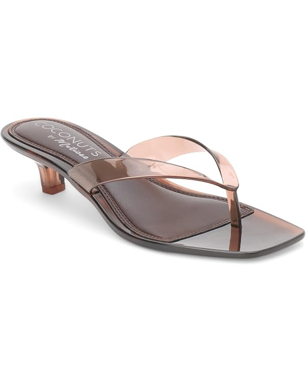 Amazon.com | Coconuts by Matisse Margo Jelly Kitten Heel Sandal, Brown, 9 | Heeled Sandals | Amazon (US)