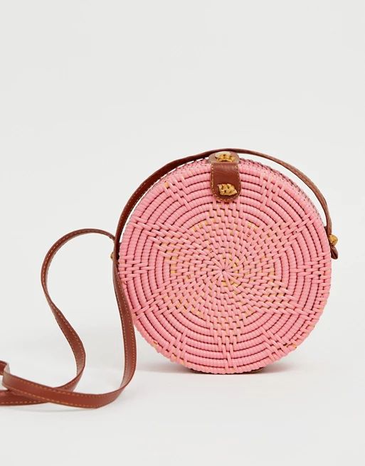 ASOS DESIGN structured rattan circle bag with flower weave | ASOS US