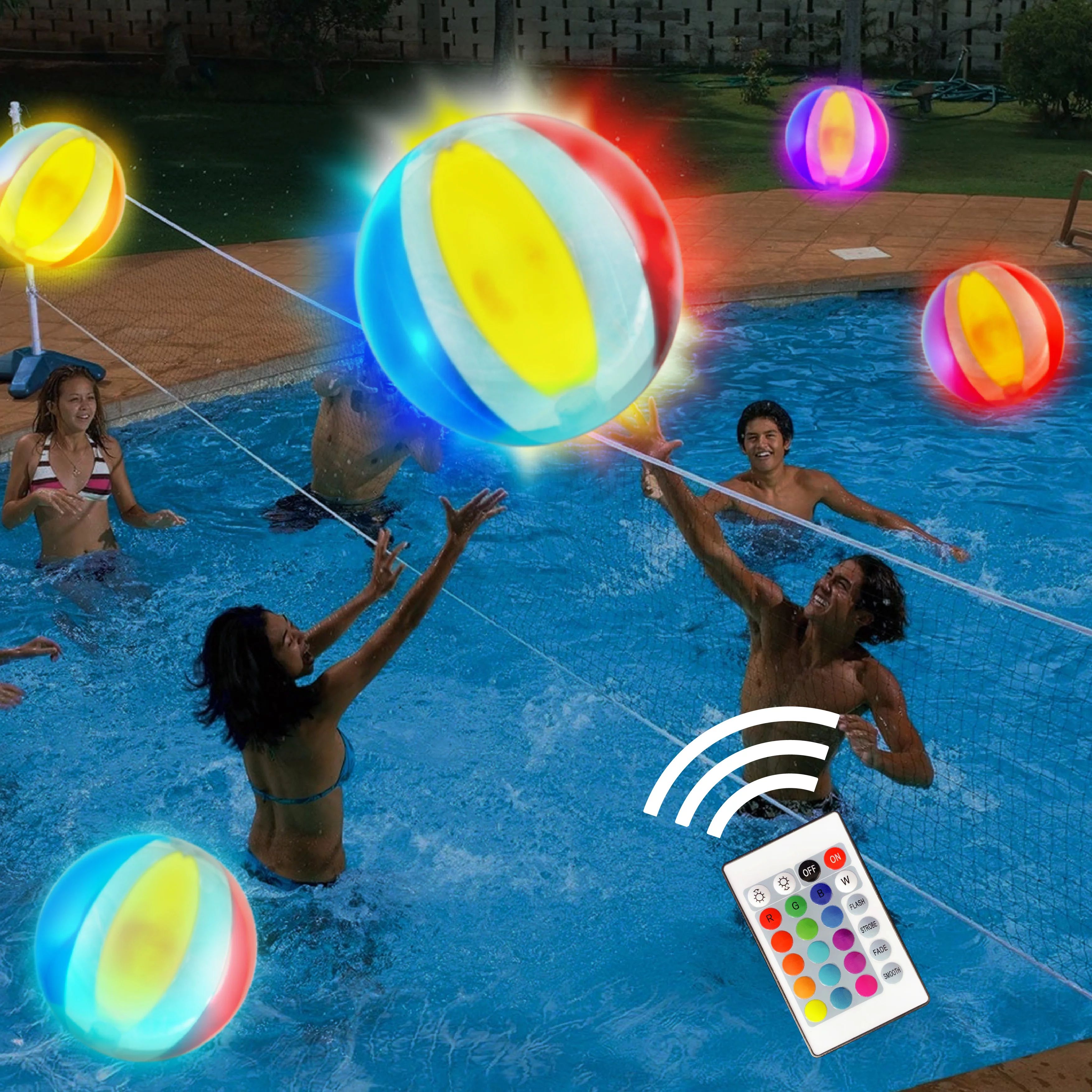 FANL Pool Toy Light up Beach Ball, LED Floating Glow in The Dark w/ Color Changing Lights, 18'' P... | Walmart (US)