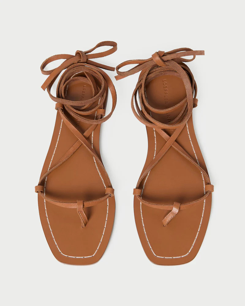 Lianna Cognac Lace-Up Sandal | Loeffler Randall