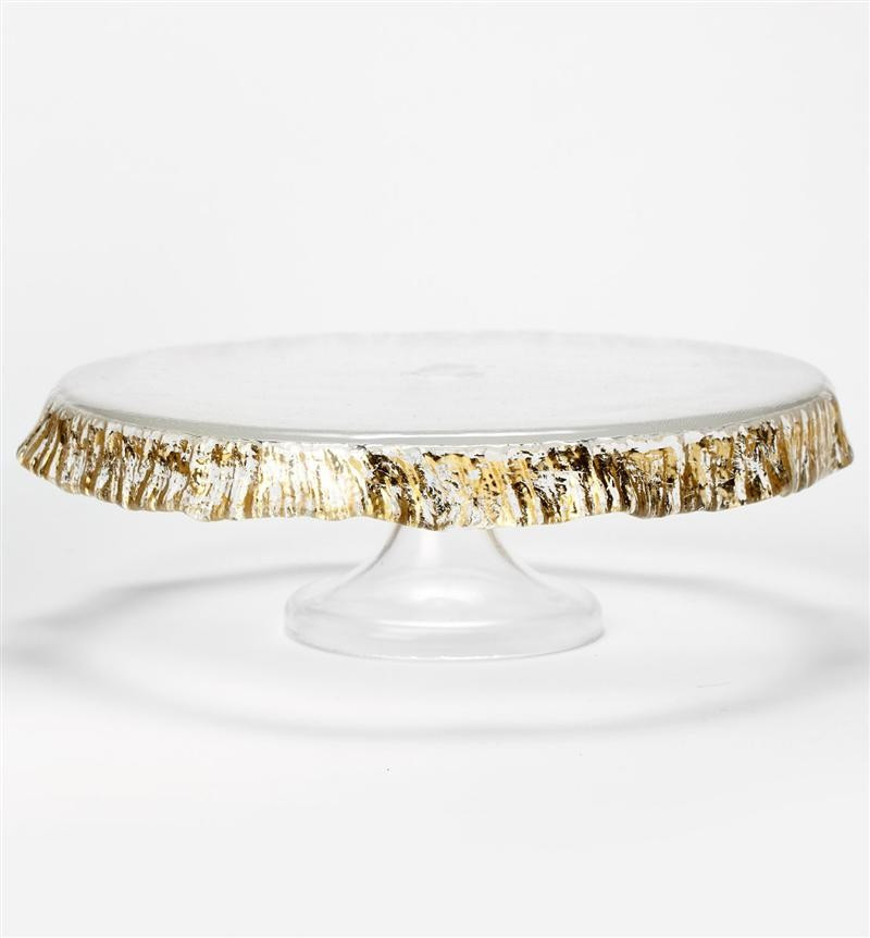 Vietri Rufolo Glass Gold Cake Stand | Belle and June