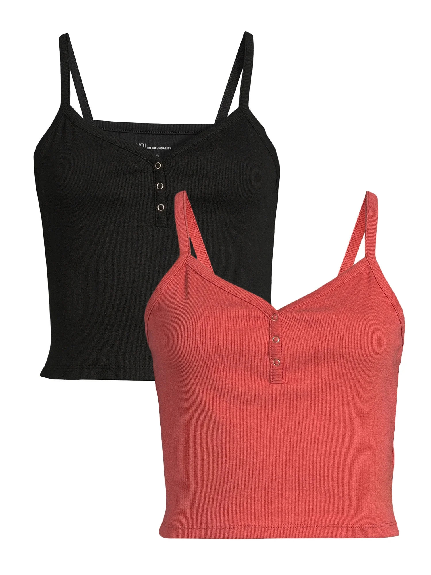 No Boundaries Juniors' Henley Cami, 2 Pack | Walmart (US)