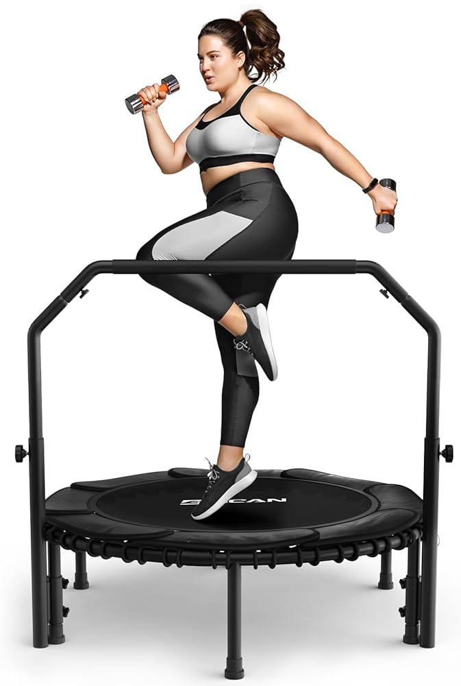 BCAN 450/550 LBS Foldable Mini Trampoline, 40"/48" Fitness Trampoline with Bungees, U Shape Adjus... | Amazon (US)