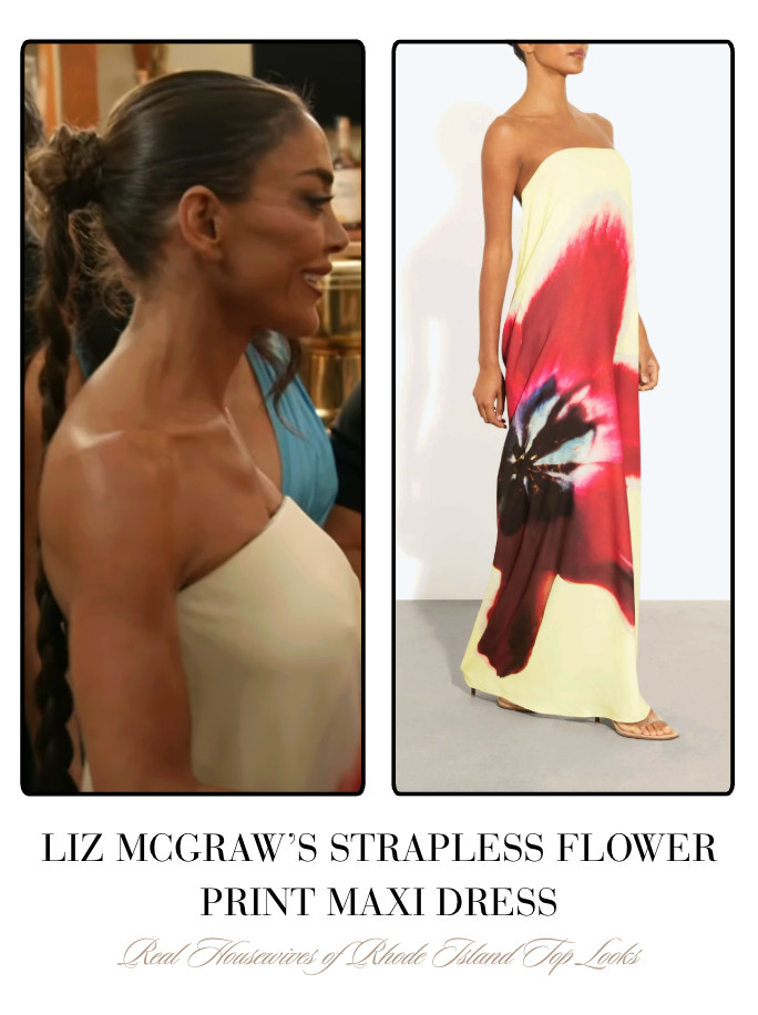 Liz McGraw's Strapless Flower Print Maxi Dress 

 