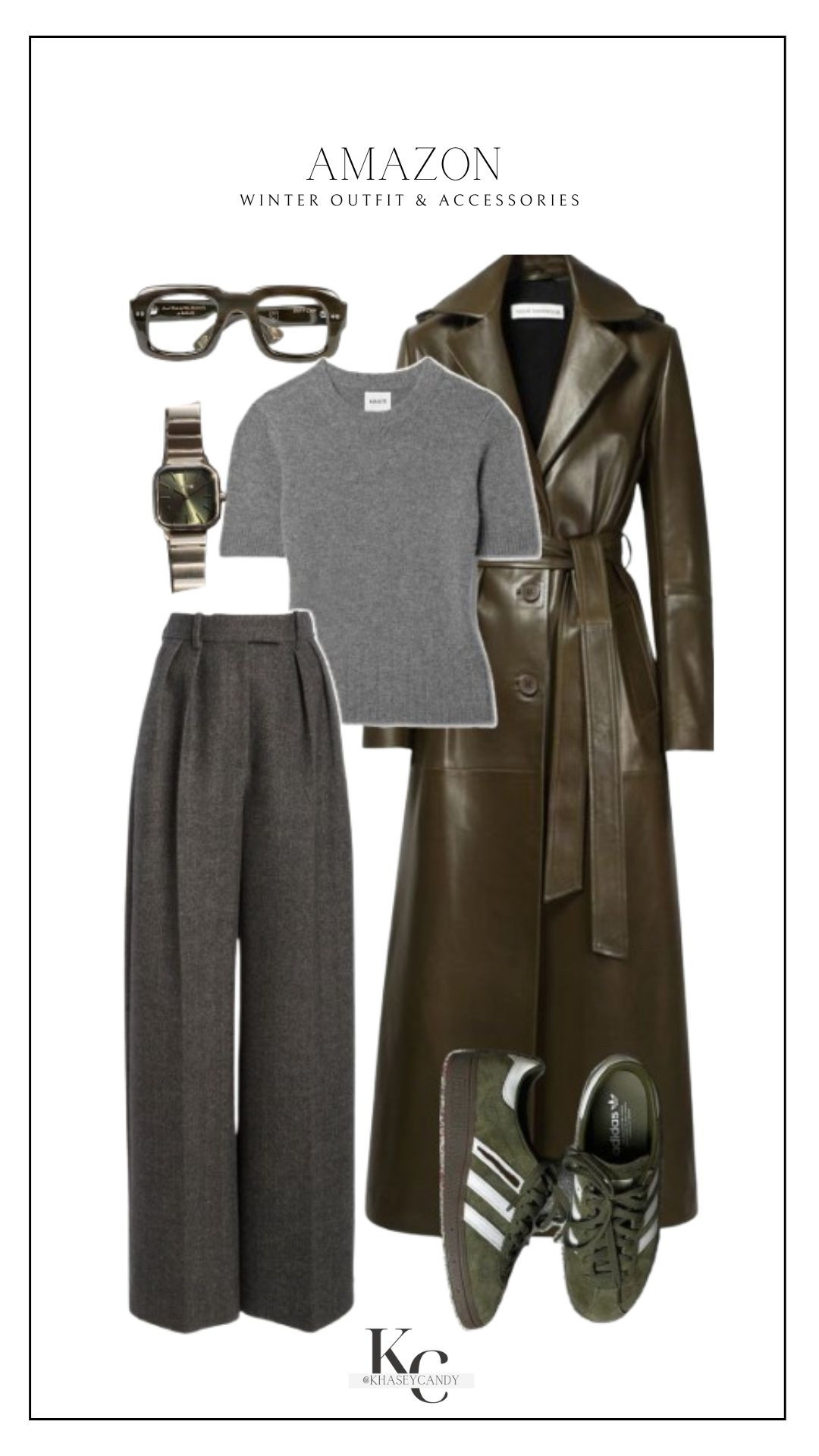 Elevated casual winter outfit inspo

leather trench coat, monochrome outfit, grey pants, smart casual style, work outfit, green outfit 

#LTKTall #LTKWorkwear #LTKootd