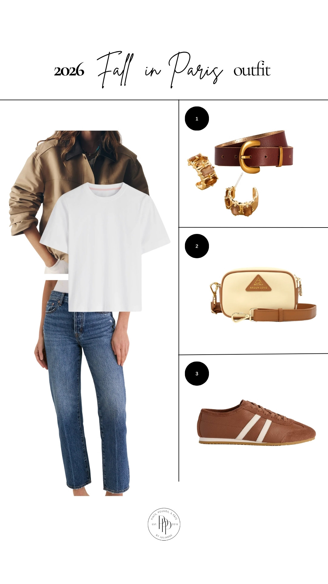 A casual fall in Paris outfit! 🤎 The lightweight jacket, classic tee, and sneakers are perfect for a full day of sightseeing! 

 #LTKootd #LTKSeasonal #LTKTravel