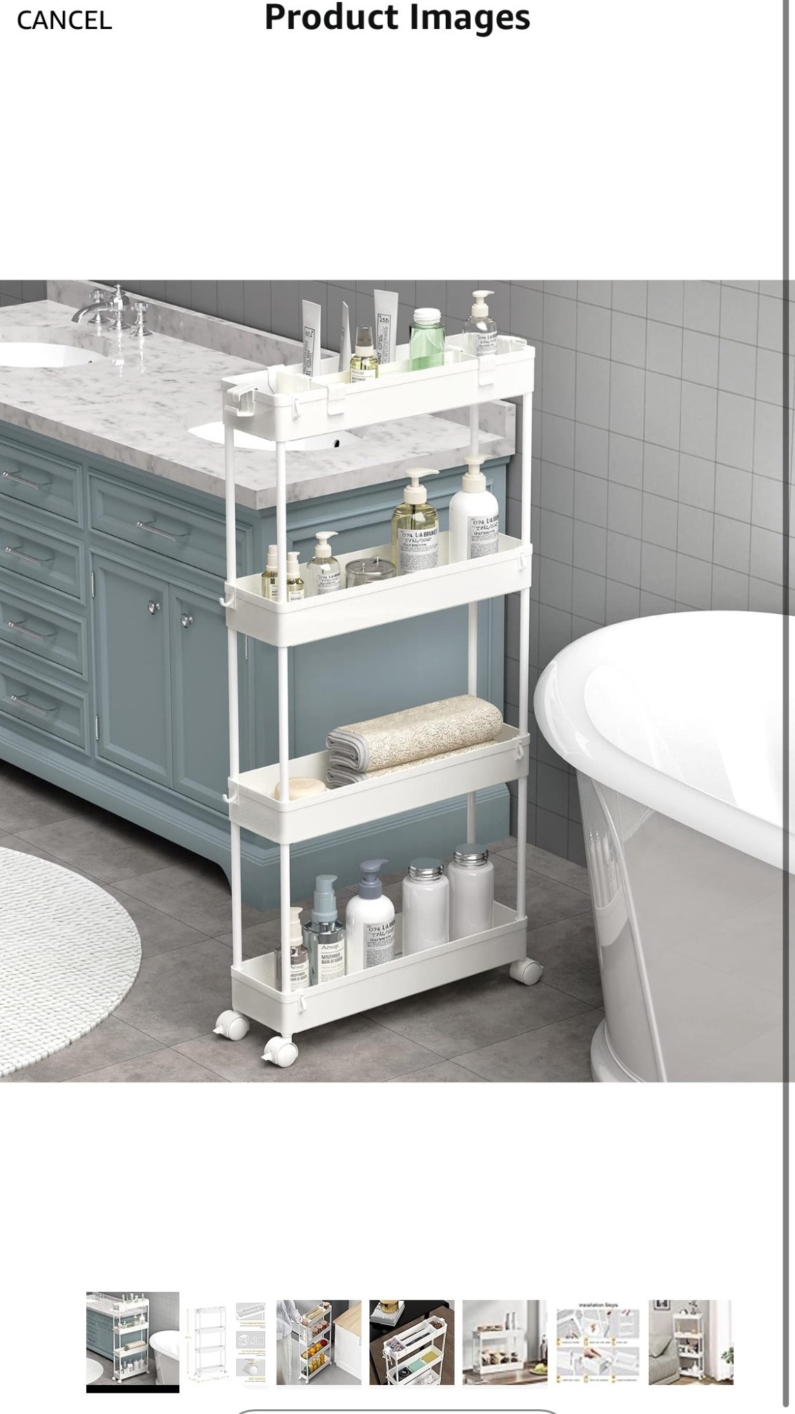 Postpartum bathroom cart 