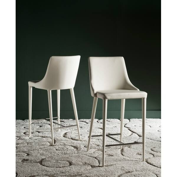 SAFAVIEH Mid-Century Dining Summerset 26-inch Buttercream Counter Stool (Set of 2) - 22.9" x 18.9... | Bed Bath & Beyond