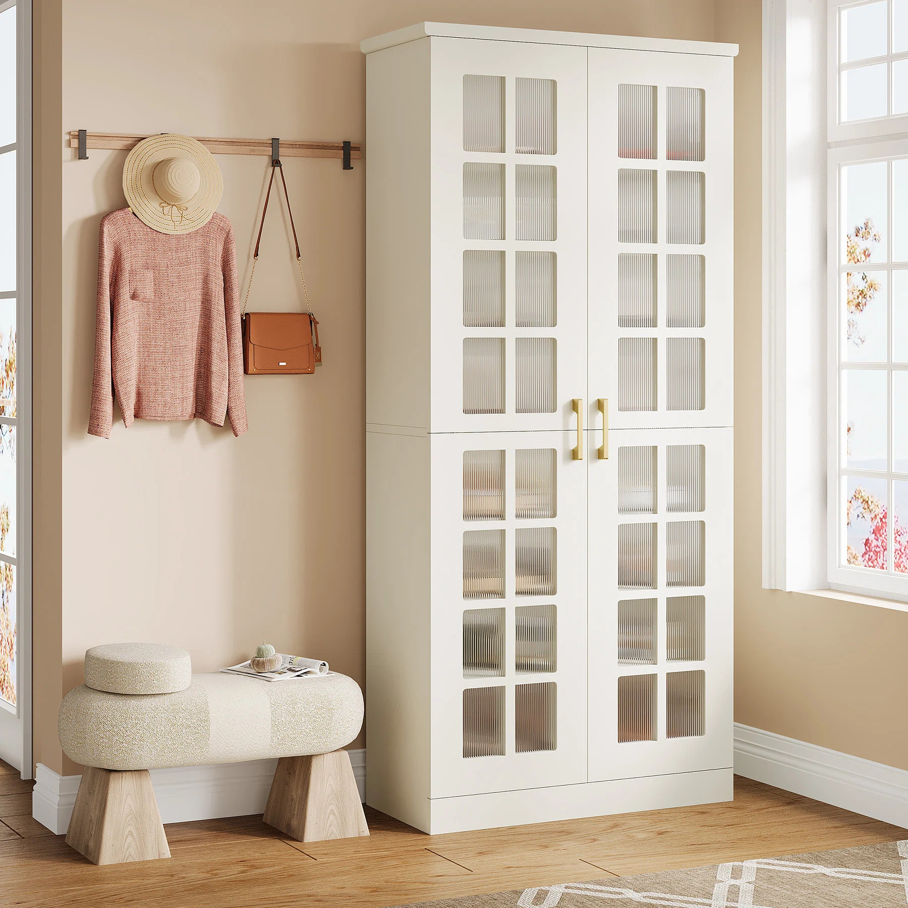 67.5'' Tall Shoe Cabinet With Doors, 8-Tier Shoe Storage Cabinet With Adjustable Shelves | Wayfair North America