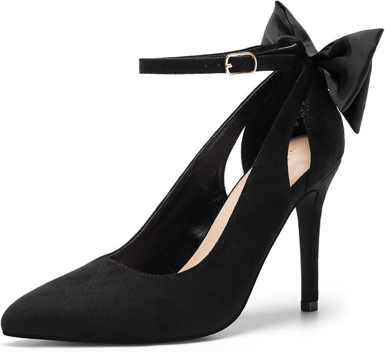 DREAM PAIRS Women's High Heels Stiletto Strappy Pointed Toe Bow Heel Pumps Sexy D'Orsay Party Wed... | Amazon (US)
