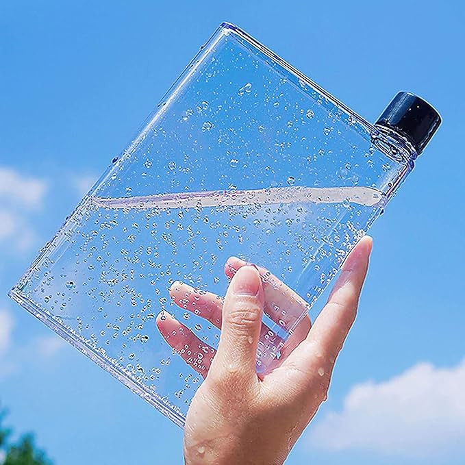 Clear Reusable Slim Flat Water Bottle 420ml Portable - Fits in Pocket &Random Corner.Transparent ... | Amazon (US)