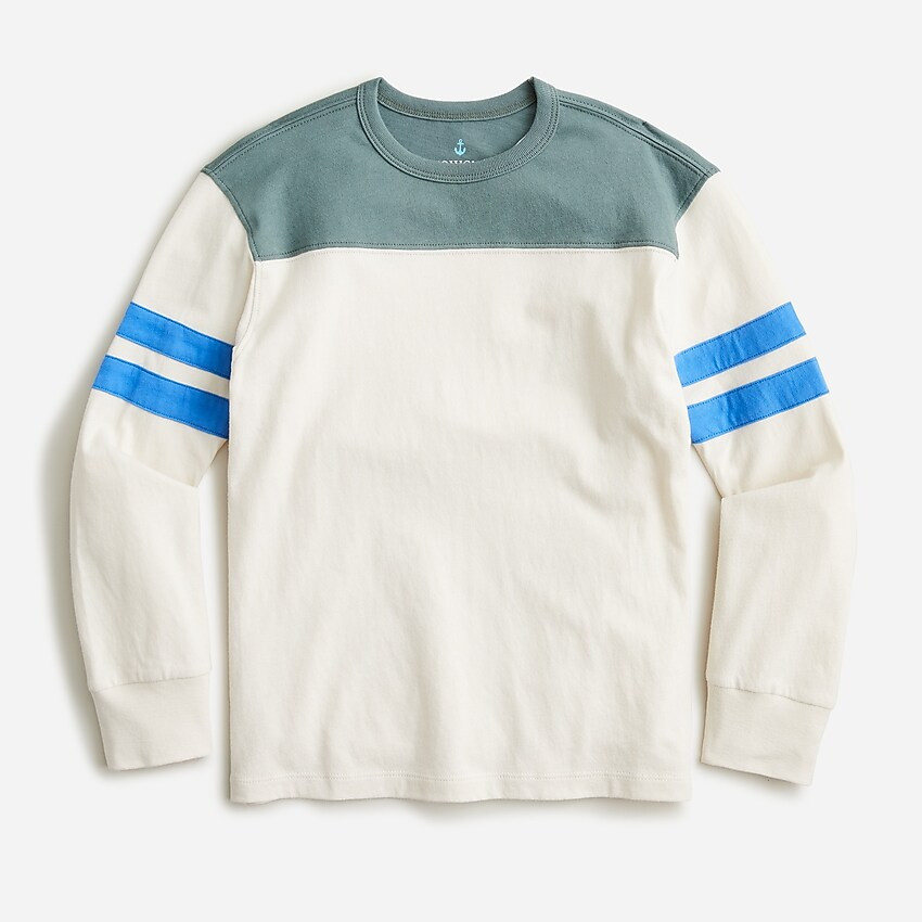 Boys' long-sleeve jersey football T-shirt | J. Crew US
