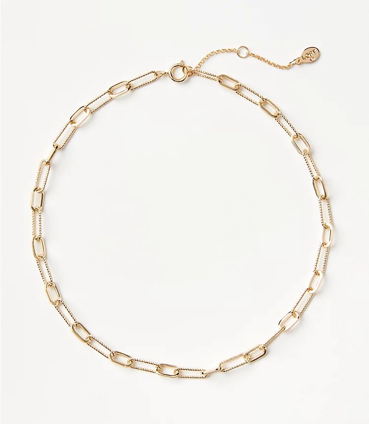 Textured Chain Link Necklace | LOFT