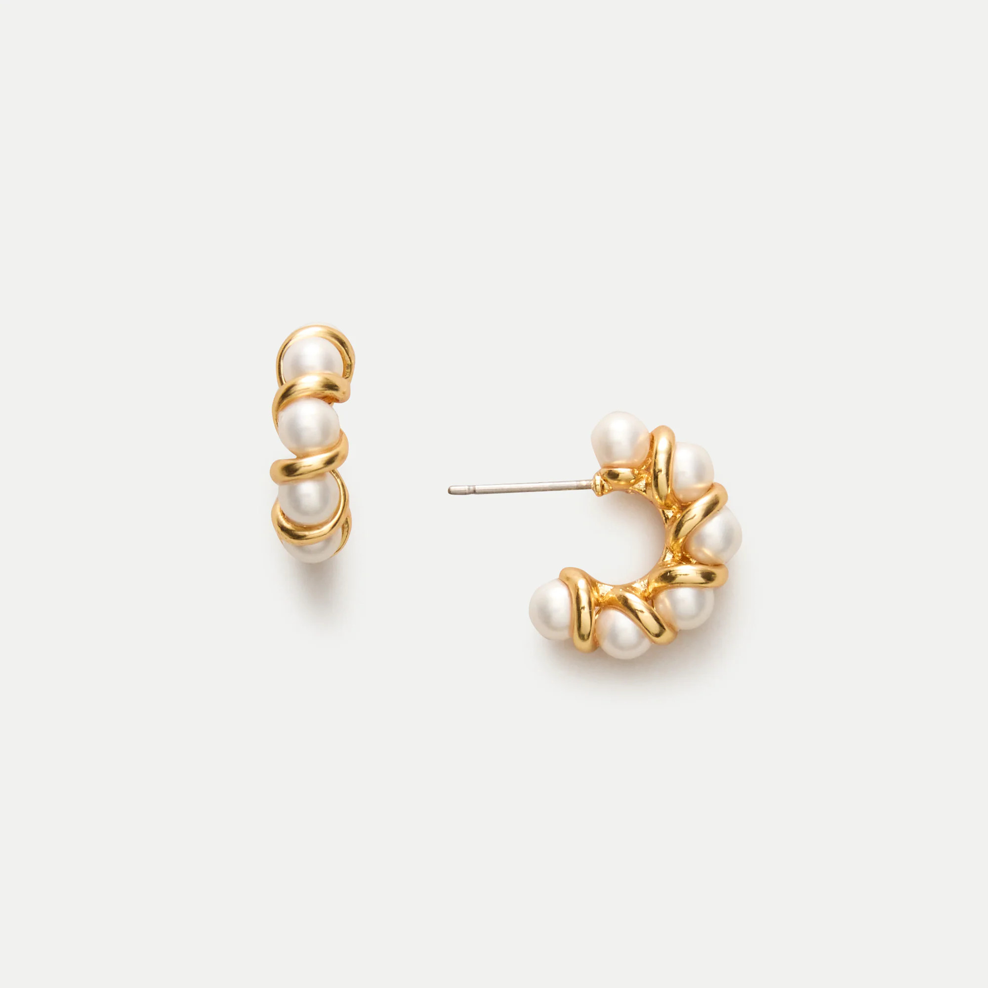 Twisted pearl hoops | J. Crew US