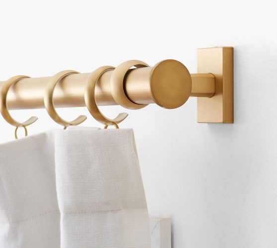 Brass Curtain Rod & Wall Bracket | Pottery Barn (US)
